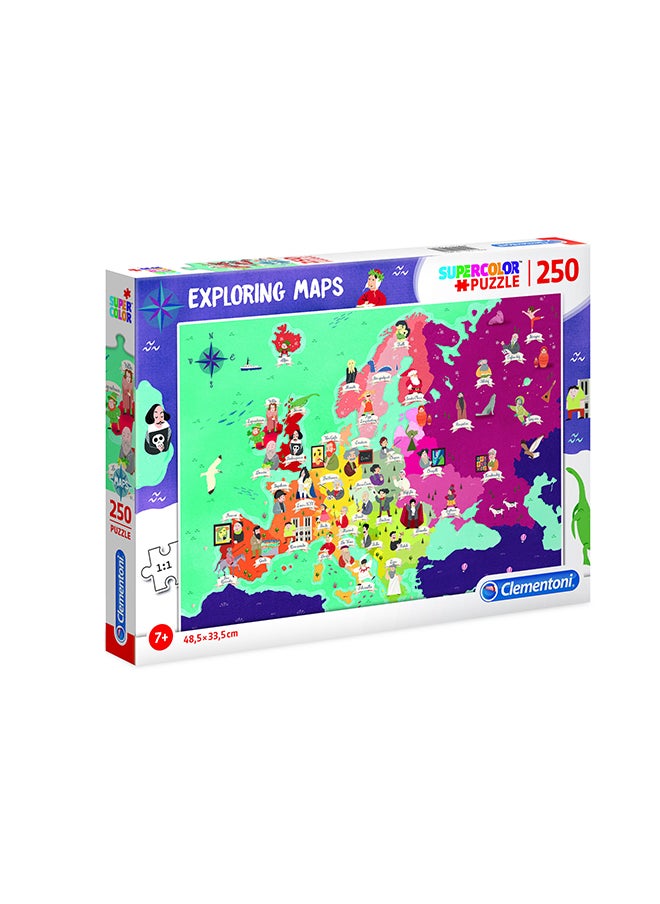 Clementoni Puzzle Map Geo Euro Monument 250 Pieces  - Image 1