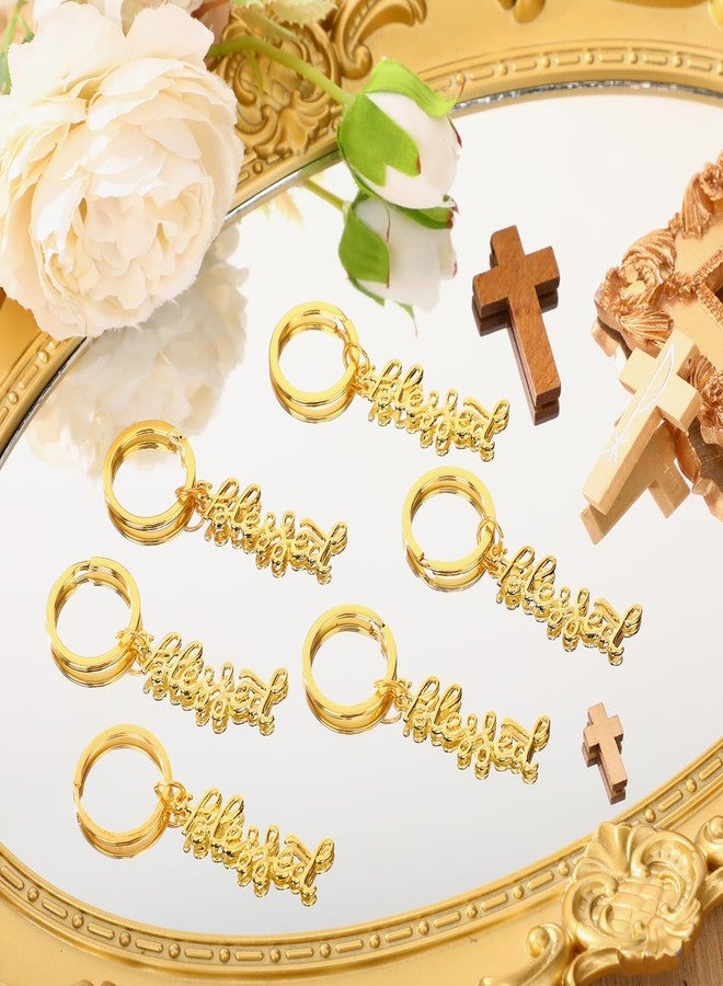 Spakon 50 Pcs Blessed Keychains Bulk Gold Thanksgiving Keychains Christian Party Favors for Women Men Religious Church Group Gifts - Image 3