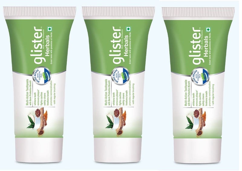 Amway Small Herbal Glisterr Toothpaste for Enamel Protection, Pack of 3 - Image 1