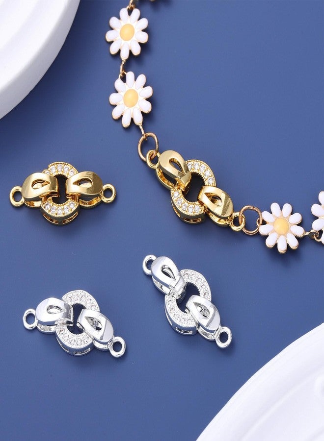 Sewroro 4Pcs Jewelry Clasps and Closures, Necklace Clasps Bracelet Clasps Knot Covers Pendant Connector for DIY Jewelry Making - Image 2