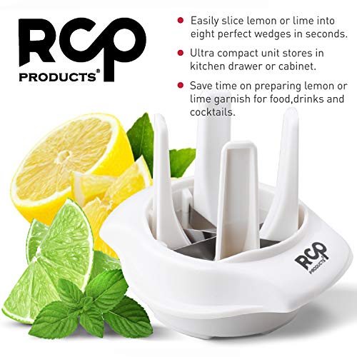 RCP PRODUCTS Lemon/Lime Slicer, to Garnish Food Drink - Stainless Steel Lime Cutter | Lemon Wedge Cutter for Perfect Lime Slices rebanador de limon - Chelda Lemon Salt and Tequila - Image 3