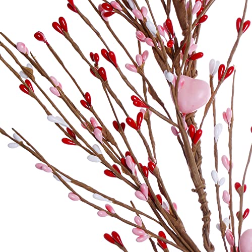 J'FLORU Pink Heart Decorations 4.5FT Garland With Berries for Wedding Anniversary Party Candlelight Dinner Decor - Image 3