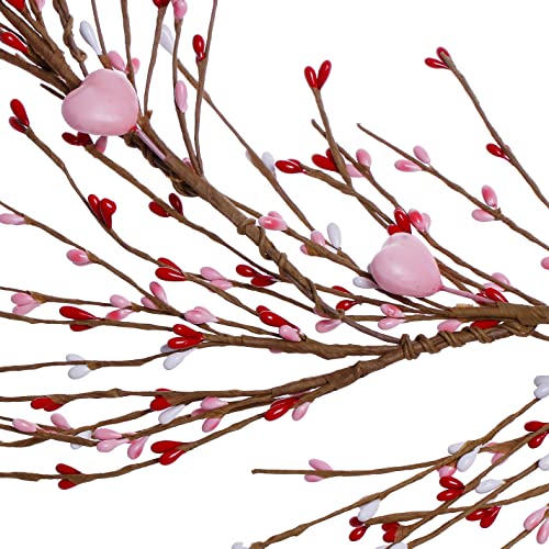 J'FLORU Pink Heart Decorations 4.5FT Garland With Berries for Wedding Anniversary Party Candlelight Dinner Decor - Image 4