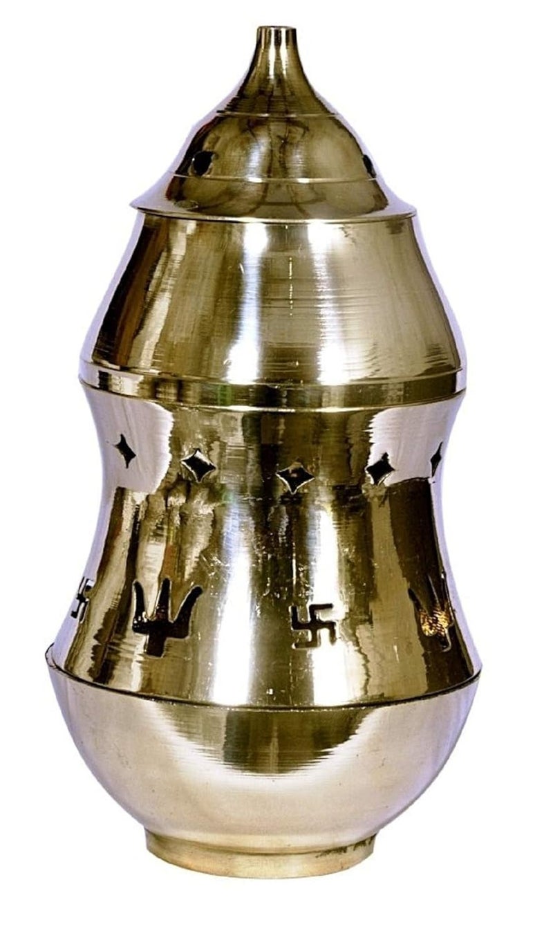 numeroastro numeroastro Kapoor Camphor Lamp Diffuser Diya In Brass For Purification Of Home 14 Cms 1 Pc - Image 1