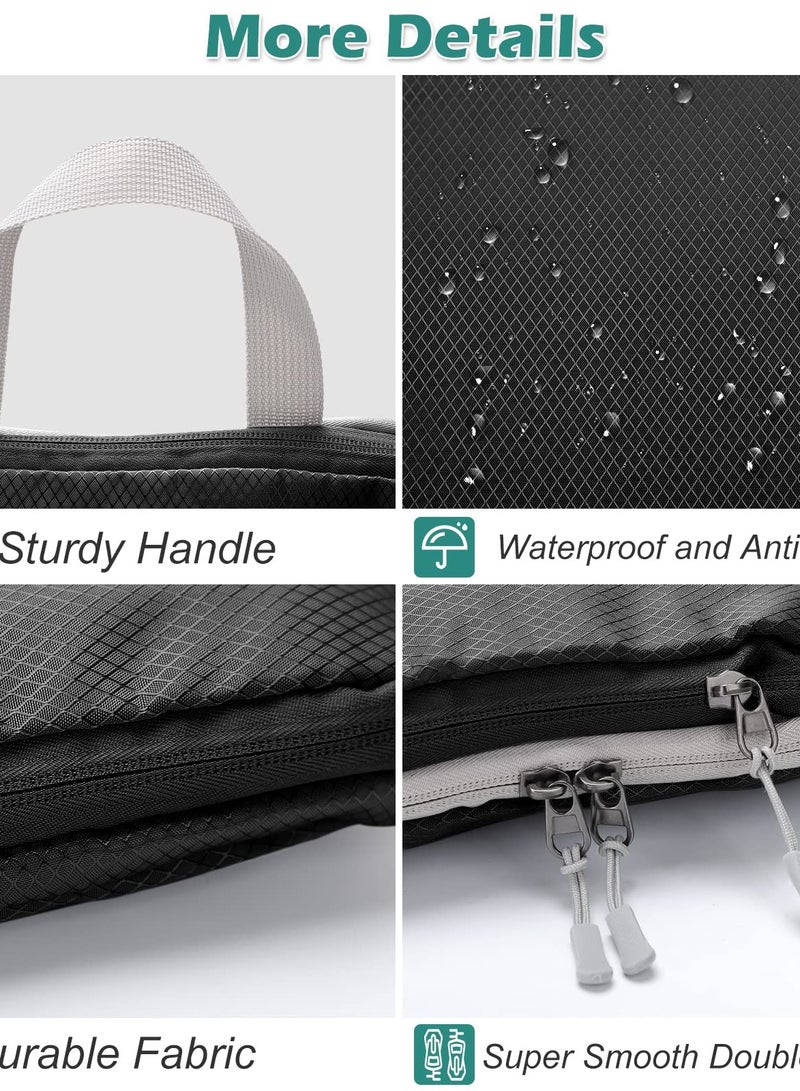 Excefore Compression Packing Cubes - 6 Set Suitcase Organizer Bags for Travel. Expandable Luggage Organizers for Suitcase and Backpack. Travel Essentials for Women and Men in Black. - Image 5
