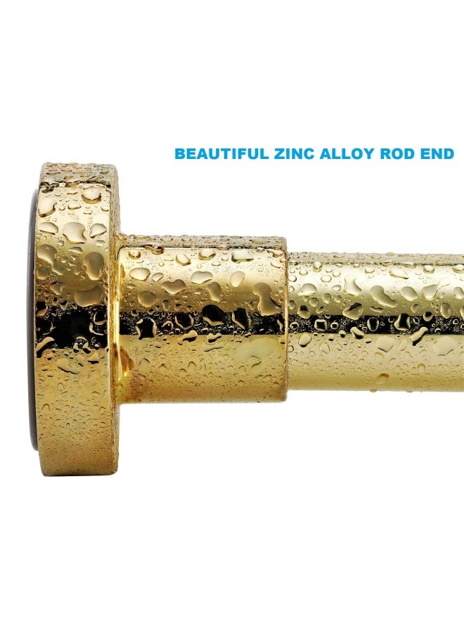 BRIOFOX Spring Tension Curtain Rod 4373 Inches RustResistance and NonSlip Shower Curtain Rod for Bathroom Gold - Image 3