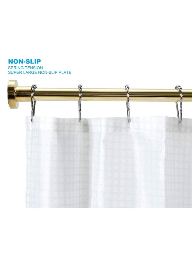 BRIOFOX Spring Tension Curtain Rod 4373 Inches RustResistance and NonSlip Shower Curtain Rod for Bathroom Gold - Image 2