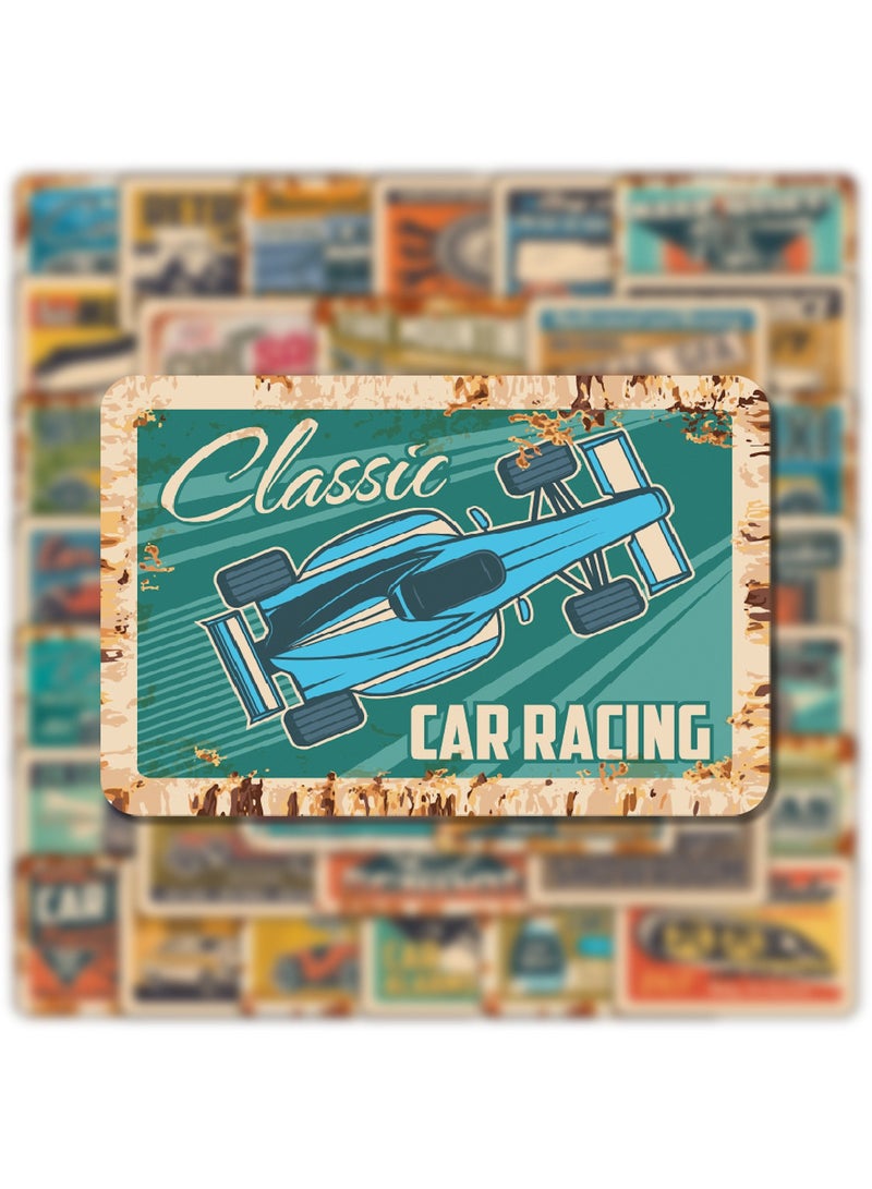 ORAINBOW 50PCS Retro Car Cartoon Stickers Pack Waterproof Stickers Vinyl Art Stickers for Water Bottles Skateboards Notebooks Phone Computer Laptop Decals Stickers for Teens Girls Boys - Image 2