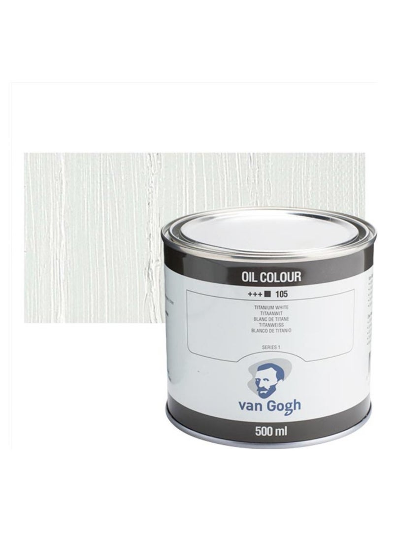 رويال تالينز Van Gogh Oil Color Talens  - 105 Titanium White - 500ml - Image 2