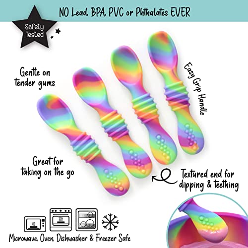 PrimaStella Silicone Chew Spoon Set for Babies and Toddlers - Safety Tested - BPA Free - Microwave, Dishwasher and Freezer Safe - Image 2