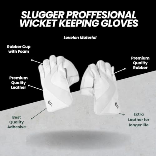 SLUGGER Leather Wicket-Keeping Gloves for Cricketers | Superior Grip, Protection & Comfort for Enhanced Performance - Image 5