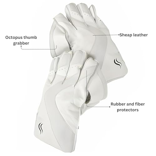 SLUGGER Leather Wicket-Keeping Gloves for Cricketers | Superior Grip, Protection & Comfort for Enhanced Performance - Image 3