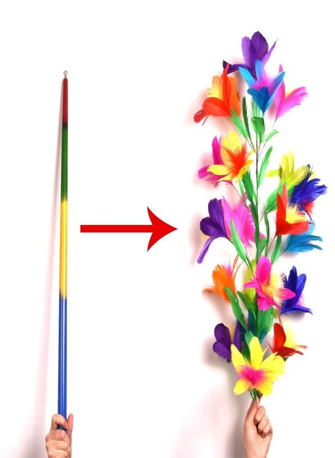 Blue-Ther Vanishing Disappearing Rainbow Metal Cane to Flowers Stage Magic Tricks Amazing Close Up Magic Wand Magic for Professional Magicians - Image 1