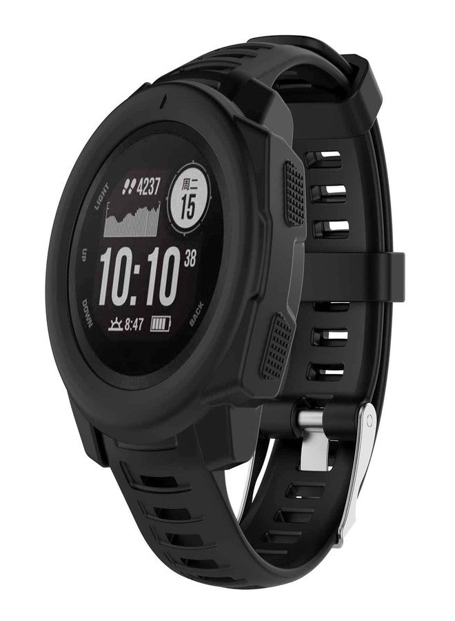Lemspum SplenSun Compatible Silicone Protective Cover Cases Anti-Scratch Bezel Protector Replacement for Garmin Instinct,Instinct Solar Smartwatch (Black&Red&Teal) - Image 4
