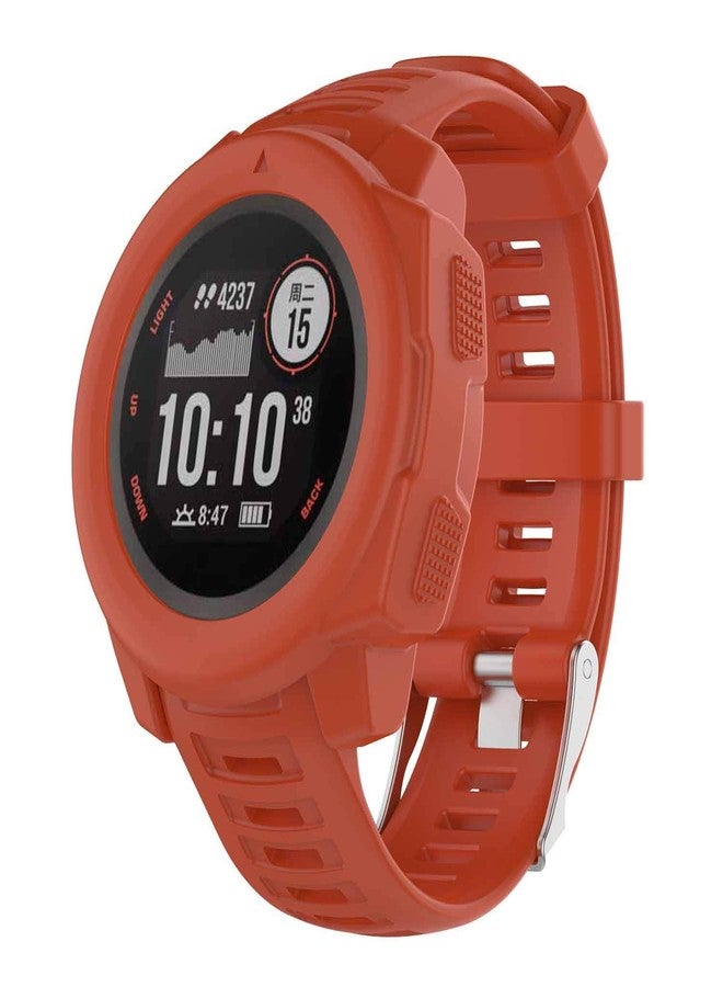 Lemspum SplenSun Compatible Silicone Protective Cover Cases Anti-Scratch Bezel Protector Replacement for Garmin Instinct,Instinct Solar Smartwatch (Black&Red&Teal) - Image 5
