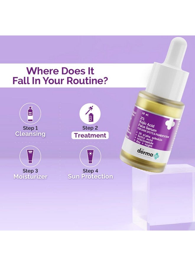 THE derma Co 2% Kojic Acid Face Serum With 1% Alpha Arbutin & Niacinamide For Dark Spots And Pigmentation - 10 Ml - Image 5
