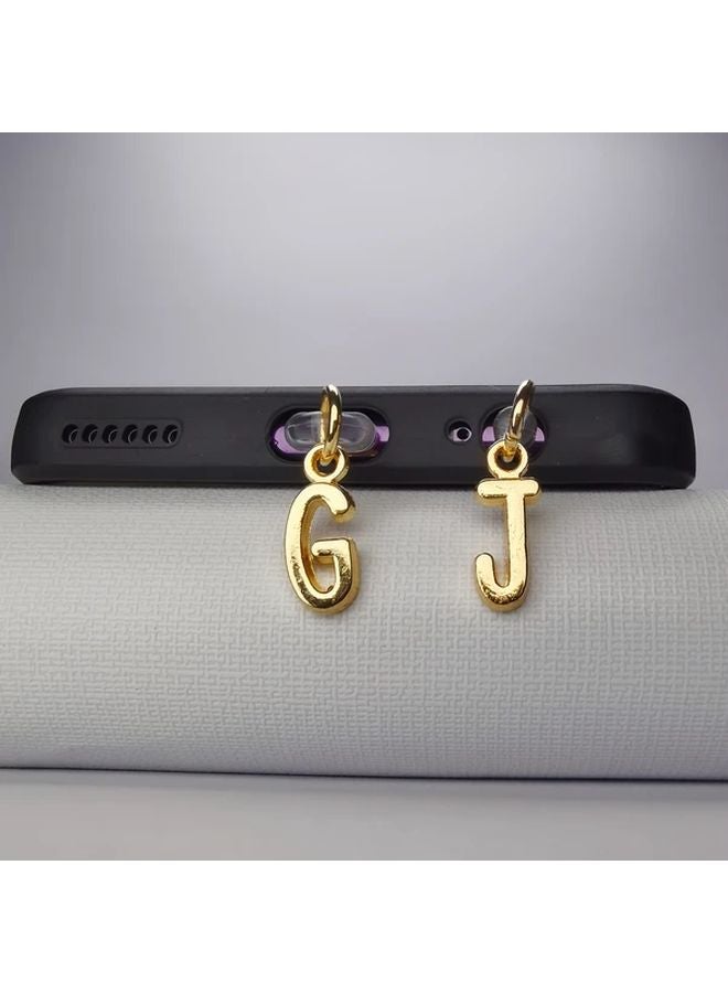 Golden Letter Z Phone Dust Plug Anti Dust Cover for iPhone Interface - Image 2