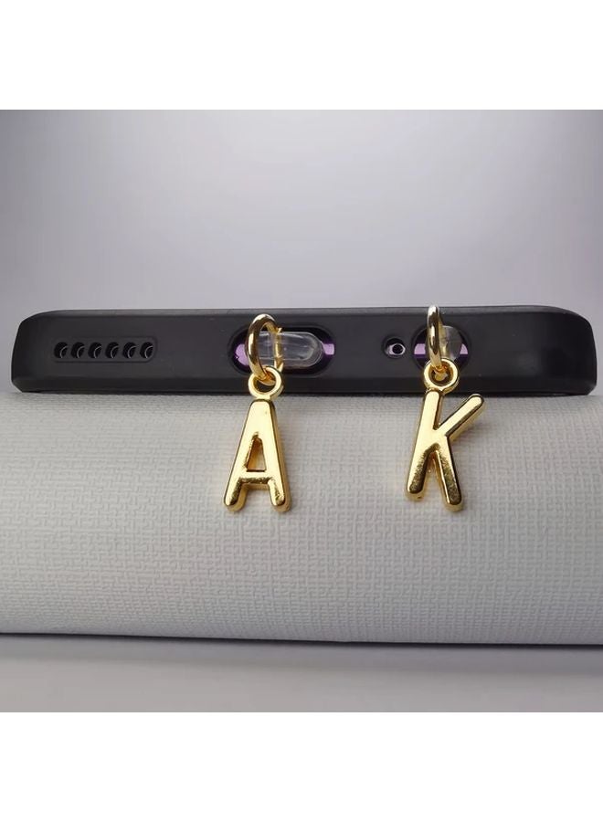Golden Letter Z Phone Dust Plug Anti Dust Cover for iPhone Interface - Image 4