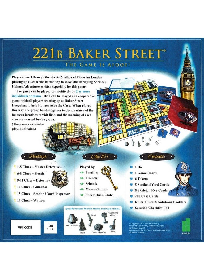 John N. Hansen Deluxe 221B Baker Street Board Game - 200 Intriguing Adventures 2-6 Players  - Image 3