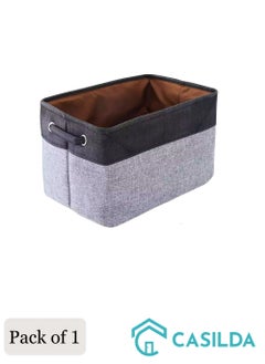 Collapsible Fabric Large Storage Basket with Storage Bin for Organizing Blanket, Toy for Closet Shelf Pack of 1(Storage Basket)