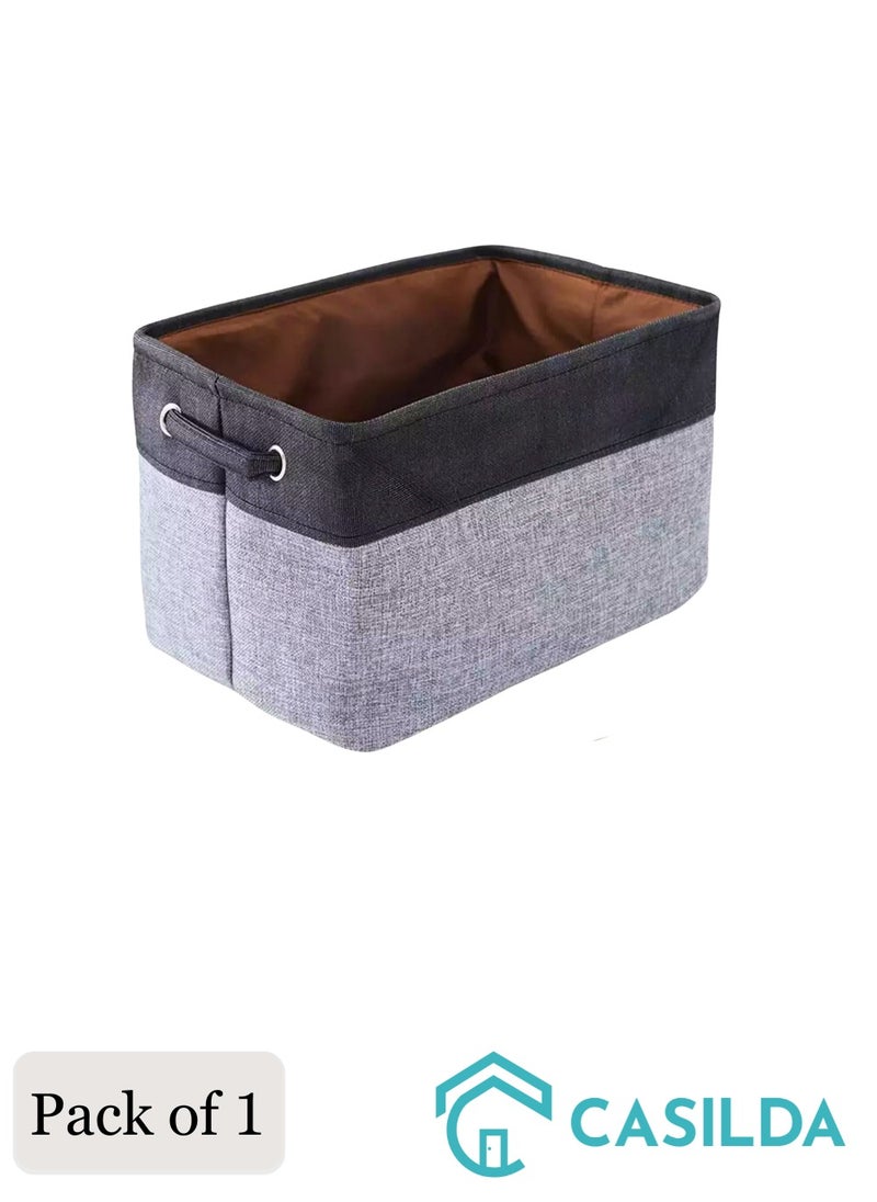 CASILDA - Collapsible Fabric Large Storage Basket with Storage Bin for Organizing Blanket, Toy for Closet Shelf Pack of 1(Storage Basket) - Image 1