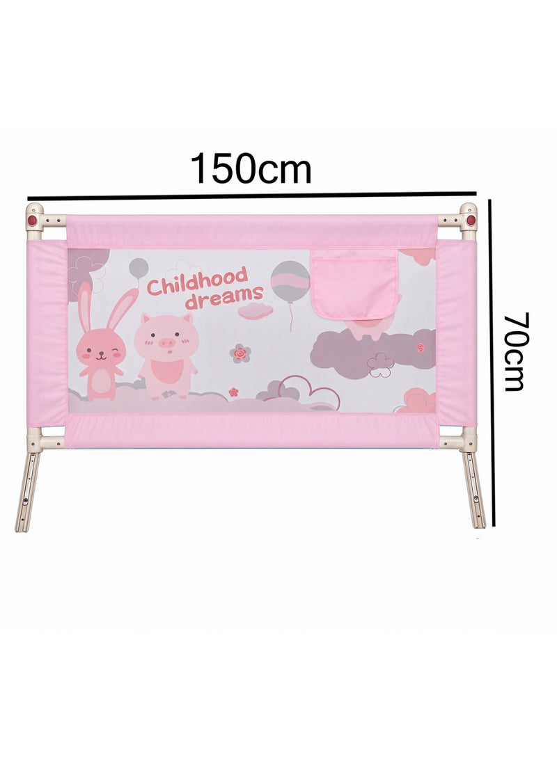 Toddler Bed Safety Rail Guard 150cm Adjustable Bedside Safety Barrier for Kids & Babies with Breathable Mesh and Secure Lock System - Image 2