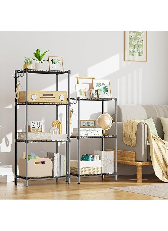 RollsTimi  4-Layer Iron Wire Storage Rack Metal Shelf Kitchen Bathroom Storage Rack,Black  - Image 2