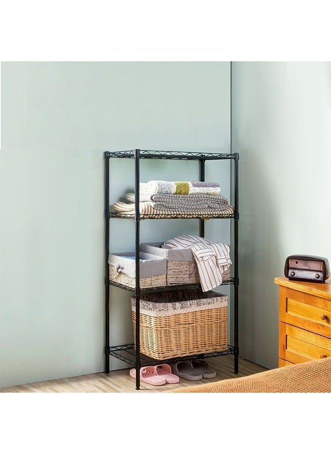 RollsTimi  4-Layer Iron Wire Storage Rack Metal Shelf Kitchen Bathroom Storage Rack,Black  - Image 5