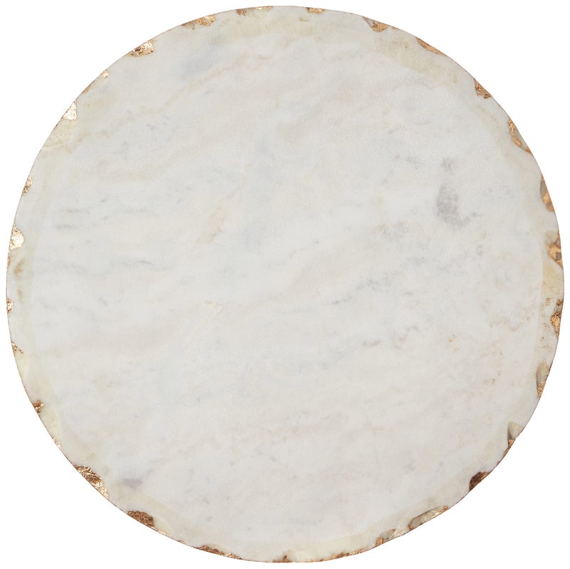Mud Pie Marble Trivet, 1 1/4" x 8 1/2" dia, Gold - Image 2