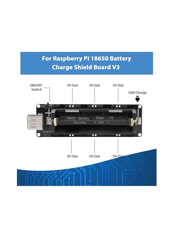 ESP 18650 Lithium Li-ion Battery Extension Shield 5V-3V Micro USB Module 600mA 3V/1A 5V/3A - Image 1