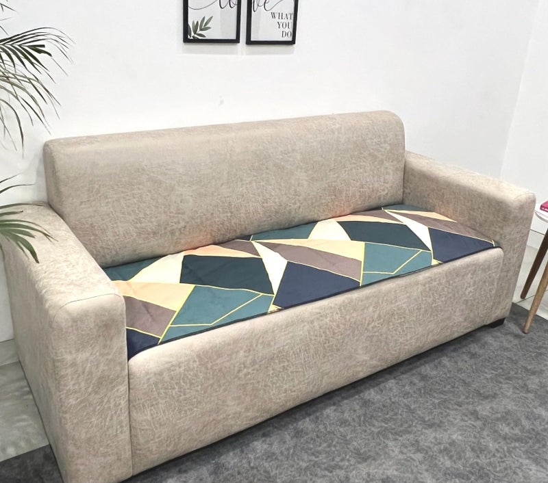 AMAZE ATTIRES Polycotton Printed Sofa Seat Cover For 5 Seater With Heavy Antiskid Backing & Washable Sofa Seat Runner For Couch (22 Inches X 22 Inches - 2 Piece, 22 X 68 Inch - 1 Piece) Aasr008 - Image 3