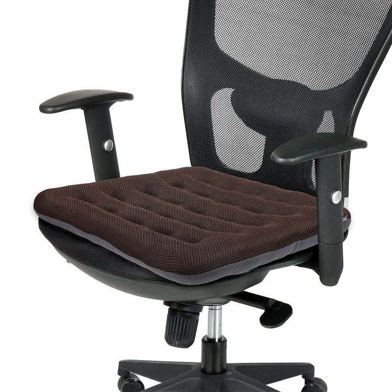 SINOSSO Excellent Support Effect Office Chair Cushion 1 Pack Luxury Air Mesh Breathable NonSlip Desk Computer Seat Cushion Kitchen Dining Room Square Chair Pad 1 Count Brown