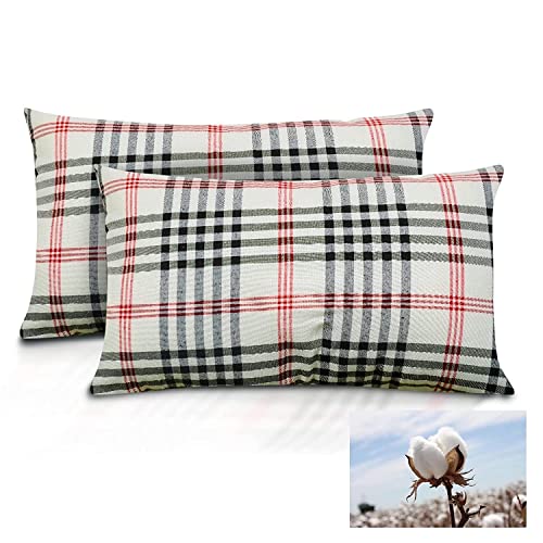 Homerz Set of 2 Organic Cotton Filled Standard Pillow, Medium to Hard Firmness, Best for Cervical Pain and Neck Pain - Image 1