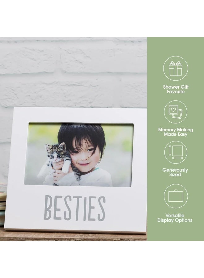 Pearhead Bestie and Baby Frame, Baby and Pet Keepsake Frame, 4" x 6" Photo Insert, Tabletop And Wall Mount Picture Frame, White - Image 5