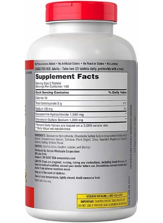 Kirkland Signature Extra Strength Glucosamine Chondroitin Tablets, 280 Count - Image 2