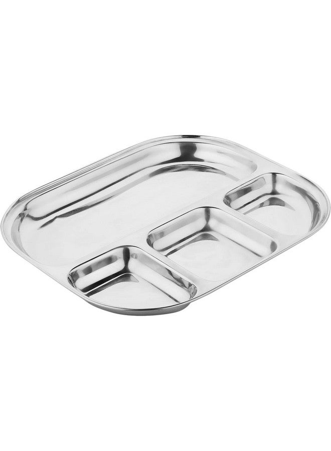 TORPPEZA Stainless Steel Partition Plate 4 in1 / Bhojan Thali/Dinner Plate Pack of 4 - Image 3
