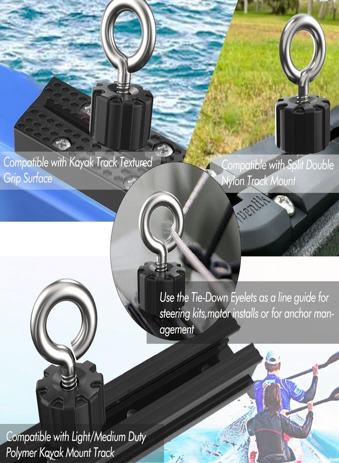 EDSRDPLT 9004 Kayak Rail Track Screws Tie Down Eyelet, Kayak Knob Nuts Hardware, Stainless Steel Kayak Screws, Outdoor Parts Tool Rails Bolts for Canoe Boat. - Image 2