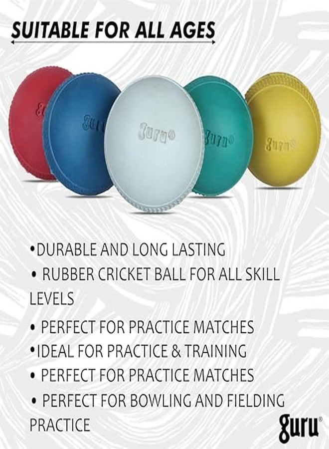 GURU Cricket Ball Set - Rubber Cricket Balls 85g (Pack of 10, Multicolor) - Image 5
