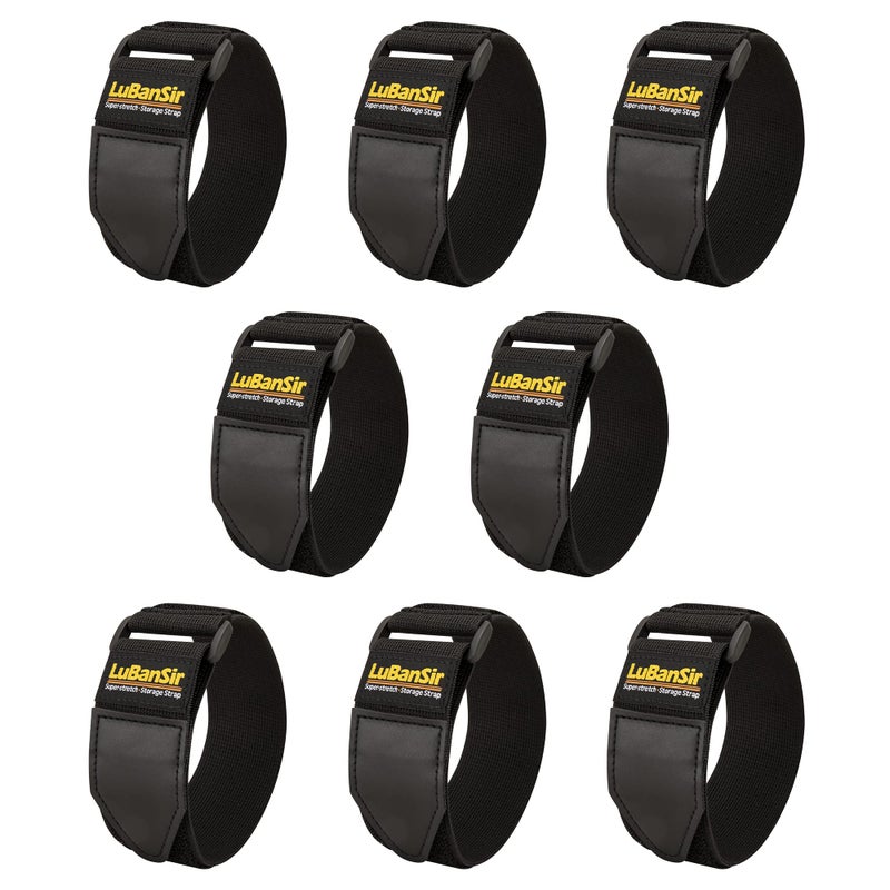 LuBanSir Cinch Straps 2 x 12 8 Pack Elastic Hook and Loop Storage Strap for Extension Cord Cable Cord Wrap Rope and Hose