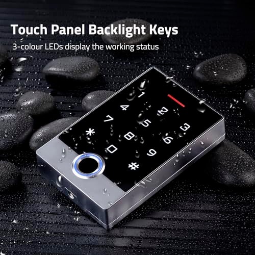 AMOCAM Wireless WiFi TUYA Access Control System, Fingerprint Password Stand-Alone Door Access Control Keypad with ID Keyfob, WG26/34 EM Card Reader Access Controller, Full Metal Weatherproof, Backlight - Image 3