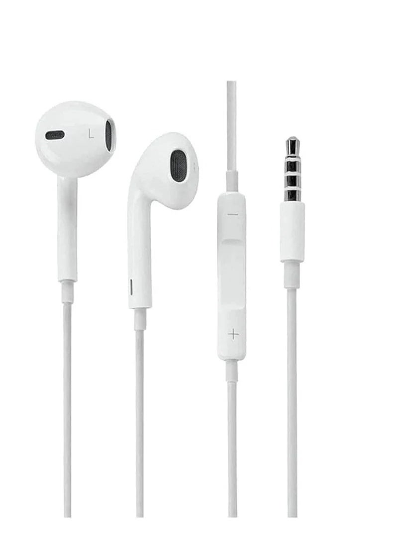 Generic In Ear Wired Earphones with 3.5mm Jack and Mic - White  - Image 1