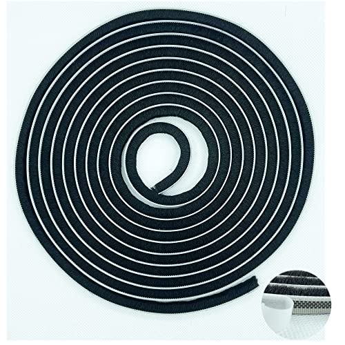 Zhilokdor Adhesive Pile Weather Stripping, Weatherstrip Fuzzy Door Brush Strip for Sliding Sash Door Window Wardrobe Seal(33ft x11/32 Backing x 11/32 Brush inch, Black) - Image 1