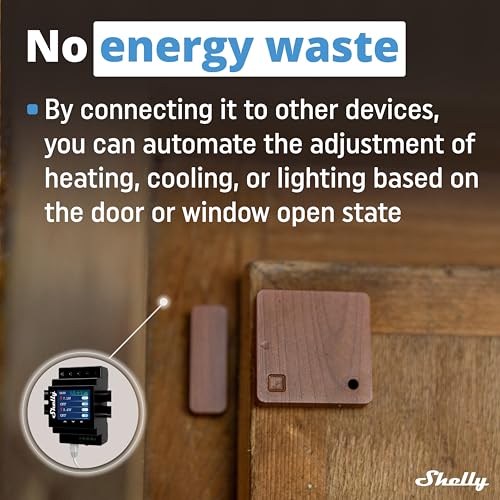 Shelly Blu Door/Window Brown | Bluetooth Operated Sensor | Home Automation | iOS Android App | Alexa & Google Home Compatibility | Lux and Tilt Angle Measurement | Set Custom Activation Scenes - Image 3