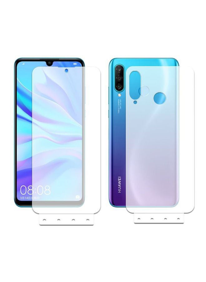 NIBEMINENT Pack of 2 Front And Back Screen Protector For Huawei P30 Pro Clear
