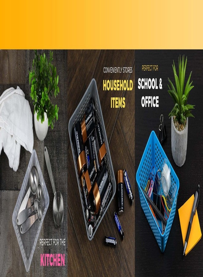 واي بي أم هوم مجموعة YBM HOME من 3 سلال تخزين بلاستيكية شفافة، مثالية لتنظيم أغراض المنزل، والأرفف، والمكاتب. صواني/حاويات عملية رائعة لخزائن المطبخ، وغرف النوم، والحمامات. - Image 4