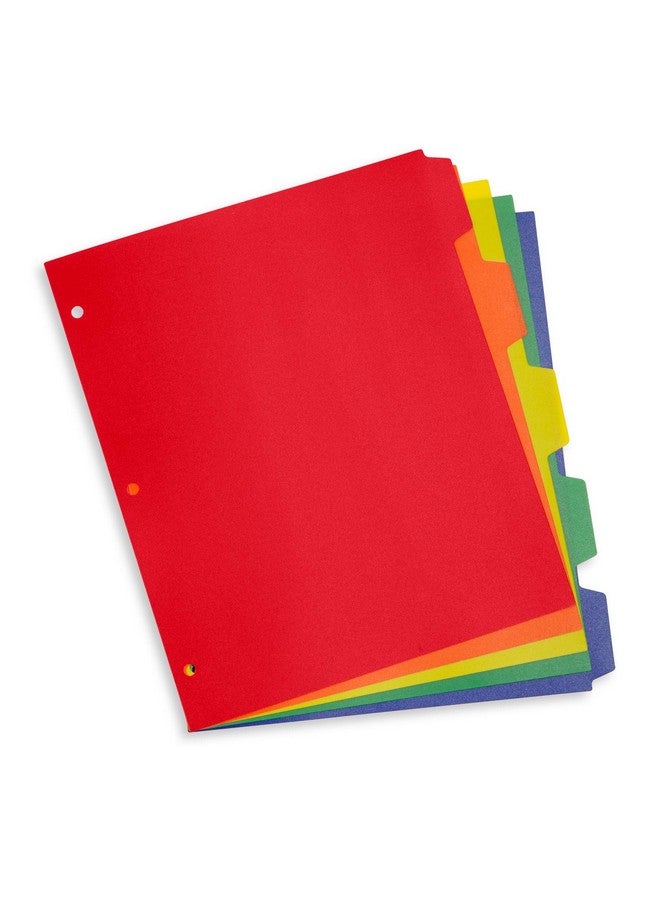 Blue Summit Supplies 5 Tab Plastic Dividers 15 Dividers Assorted Colors 5 Tab Index Dividers With 3 Hole Punch For Notebooks And 3 Ring Binders Letter Size Heavy Duty Plastic Set Of 3  - Image 2