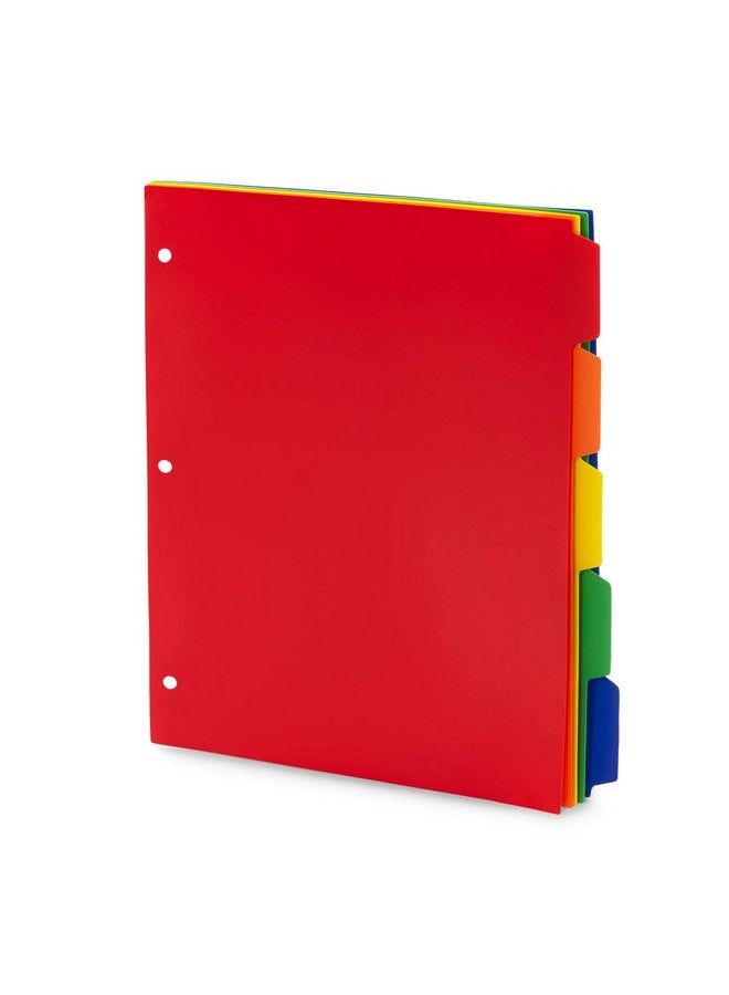 Blue Summit Supplies 5 Tab Plastic Dividers 15 Dividers Assorted Colors 5 Tab Index Dividers With 3 Hole Punch For Notebooks And 3 Ring Binders Letter Size Heavy Duty Plastic Set Of 3  - Image 3