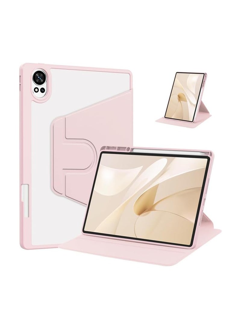 Case compatible with Huawei MatePad 12X 12 inch (2024) case with pen holder, 360 degree rotating stand Leather flat panel case Clear acrylic back cover with automatic sleep/wake function