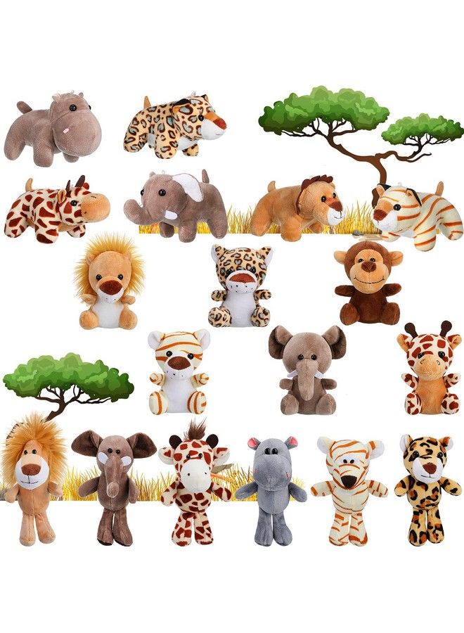 Skylety 18 Pieces Small Stuffed Animals Mini Jungle Animal Plush