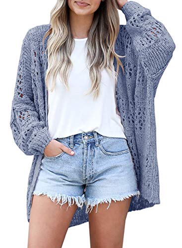 Ermonn Womens Crochet Cardigan Sweater Kimonos Boho Solid Color Oversized Fall Open Front Outwear - Image 4